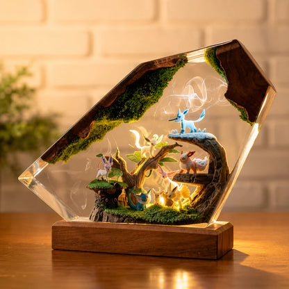 Pokémon-Inspired Resin Night Light Collector Set – Bulbasaur, Eevee & Charizard Handmade LED Lamps